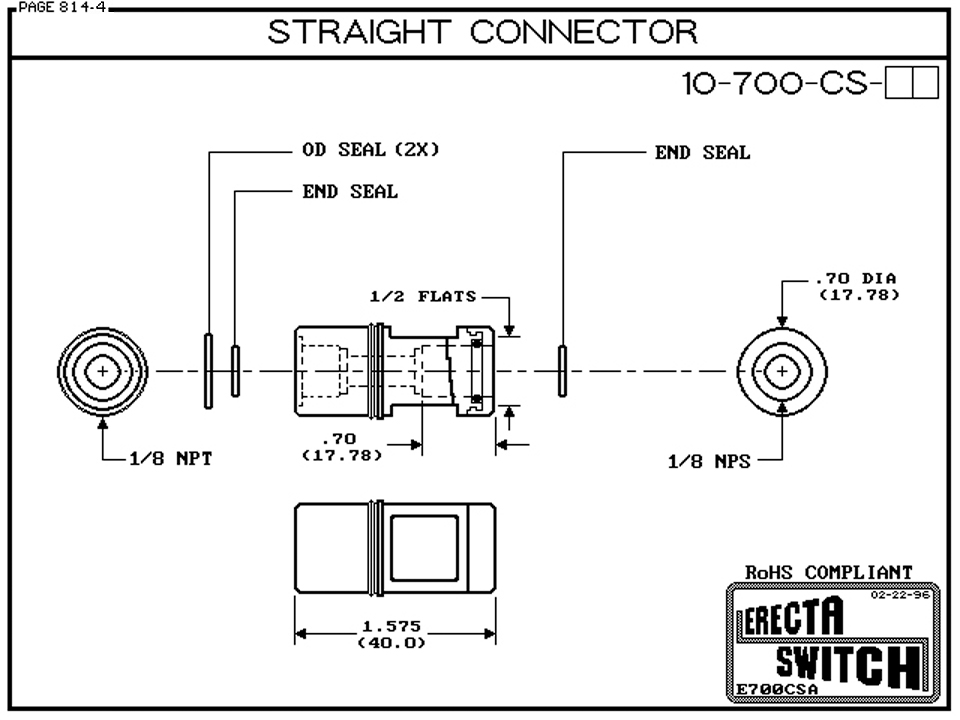 ERECTA SWITCH Extension Hardware — Straight Connectors, Slosh Shields