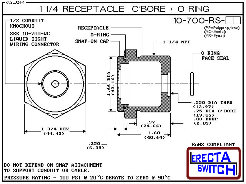10-700-RS Receptacle — Product Drawing Page 824-4