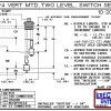 Diagram - 10-202-PP 1-1/4 Vertical Mounted Two Level Multi Level Switch Set (Polypropylene) features a 1-1/4" NPT receptacle providing a weather tight chamber for wire splices.Polypropylene liquid level switch version is suitable for water, soaps , light