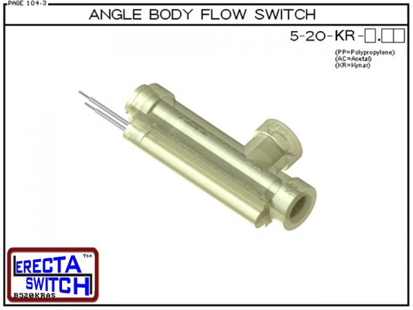 Flow switch - 5-20-KR-X.XX Angle Body flow sensor - kynar
