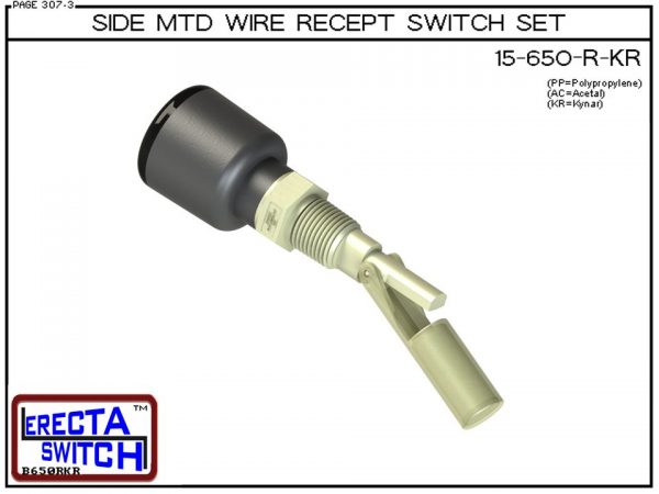 15-650-R-KR Side MTD Wire Recept Level Switch Set adds a weather tight wire receptacle to the 15-650 side mounted level switch. The level switch wire receptacle replaces the jam nut and provides a weather tight chamber for wire splices.Kynar Liquid Level
