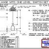Diagram - 10-104-SS-AC Flange Vertical Mounted One Level Shielded Level Switch Set (Acetal) features a 1-1/4" NPT wiring receptacle providing a weather tight chamber for wire splices, slosh shield and our unique flange nuts.Acetal Liquid Level Switch Ver