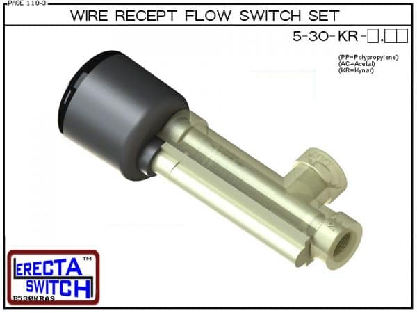 Flow Switch - ERECTA SWITCH 5-30-KR-X.XX Angle Body Receptacle Flow Sensor - Kynar