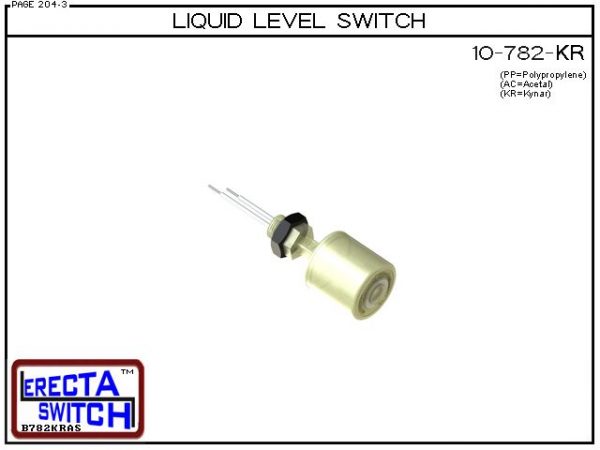 10-782-KR Level Switch is the most versatile level switch in the world. Much more than a stand alone liquid level switch, it is the key liquid level switching element in all level switch sets extended level switch sets, and multi level switch sets in the