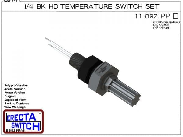 11-892-PP 1/4 Bulkhead Temperature Switch Set (Polypropylene) - OEM 10 Pack -0