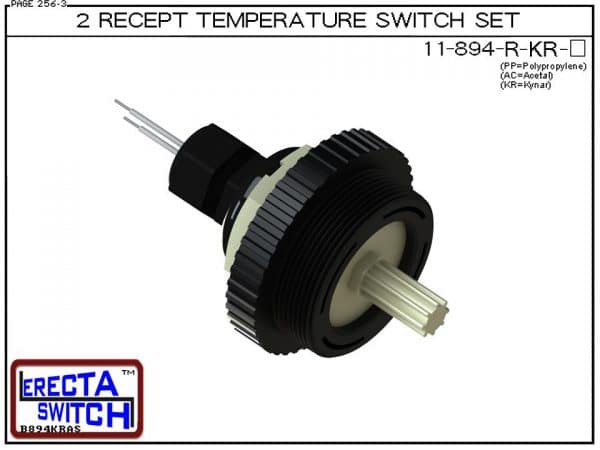 11-894-R-KR Bimetal 2" NPT Wire Receptacle Temperature Switch Set (PVDF Kynar) - OEM 10 Pack -0