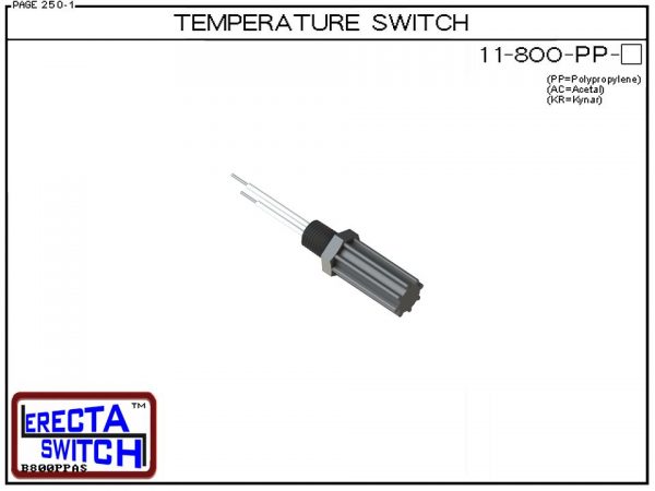 11-800-PP Bimetalllic Temperature Switch (Polypropylene) - OEM 10 Pack -0