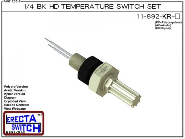 11-892-KR 1/4 Bulkhead Temperature Switch Set (PVDF Kynar) - OEM 10 Pack -0