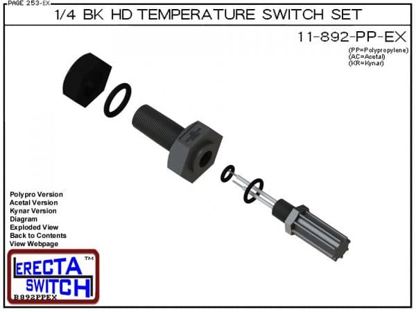 11-892-PP 1/4 Bulkhead Temperature Switch Set (Polypropylene)-5470