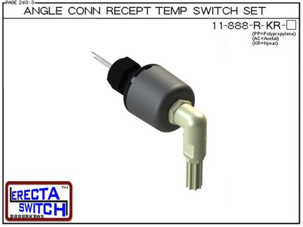 11-888-R-KR Bimetal Angle Connector Mounted Wiring Receptacle Temperature Switch Set (PVDF Kynar) - OEM 10 Pack -0