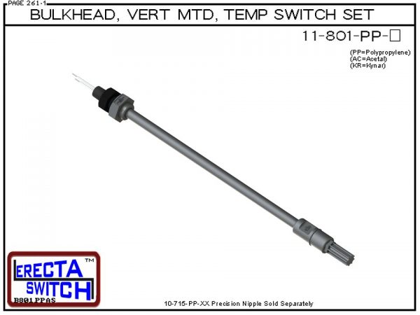 11-801-PP 1/4 Bulkhead Mounted Temperature Probe / Bimetal Temperature Switch Set (Polypropylene)-0
