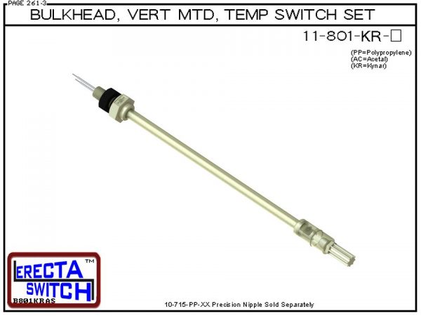 11-801-KR 1/4 Bulkhead Mounted Temperature Probe / Bimetal Temperature Switch Set (PVDF Kynar)-0