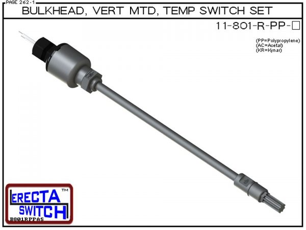 11-801-R-PP 1/4 Bulkhead Mounted Wiring Receptacle Temperature Probe / Bimetal Temperature Switch Set (Polypropylene)-0