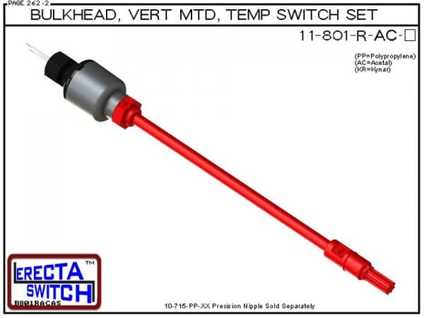 11-801-R-AC 1/4 Bulkhead Mounted Wiring Receptacle Temperature Probe / Bimetal Temperature Switch Set (Acetal)-0