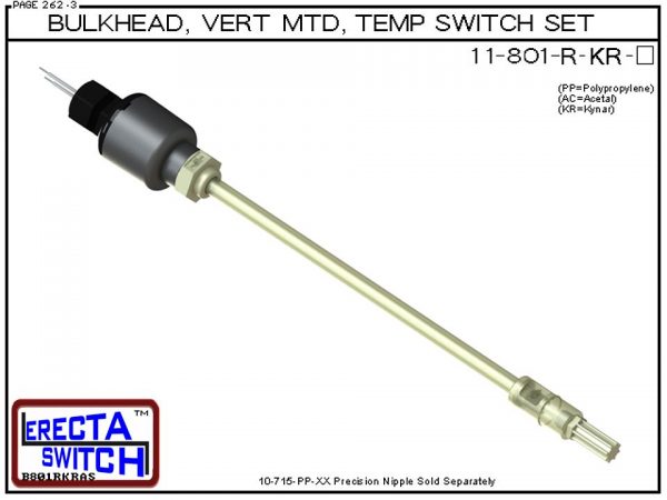 11-801-R-KR 1/4 Bulkhead Mounted Wiring Receptacle Temperature Probe / Bimetal Temperature Switch Set (PVDF Kynar)-0