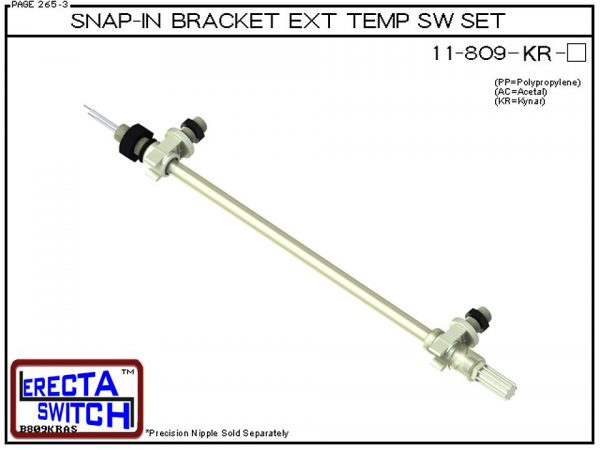 11-809-KR Snap-In Bracket Temperature Probe / Bimetal Temperature Switch Set (PVDF Kynar) - OEM 10 Pack -0