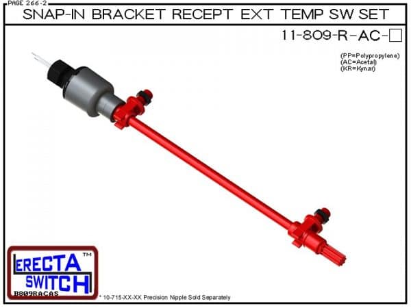 11-809-R-AC Snap-In Bracket Mounted Wire Receptacle Temperature Probe / Bimetal Temperature Switch Set (Acetal)-0