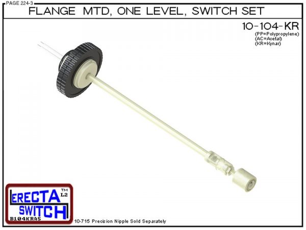 10-104-KR Flange Vertical Mounted One Level Level Switch Set (PVDF Kynar)-0