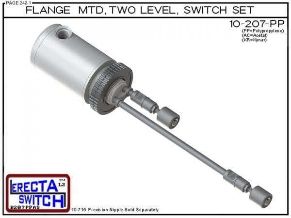 10-207-PP Flange Mounted Relay Housing 2 Level Switch Set (Polypropylene) - OEM 10 Pack -0