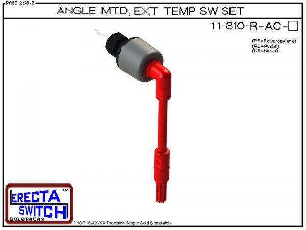 11-810-R-AC Angle Connector Mounted Receptacle Extended Temperature Probe / Bimetal Temperature Switch Set (Acetal)-0
