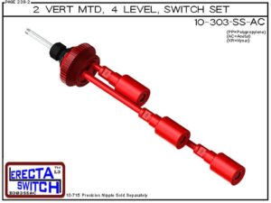 10-303-AC Multi Level Switch 2" NPT Vertical Mounted Extended Stem Shielded Three Level Switch Set (Acetal) features a 1-1/4" NPT wiring receptacle providing a weather tight chamber for wire splices, a 2" NPT adapter, extended stem hardware and slosh shie