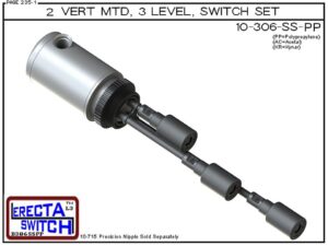 10-306-SS-PP 2" NPT Mounted Relay Housing Shielded 3 Level Drum Float Switch Set (Polypropylene)