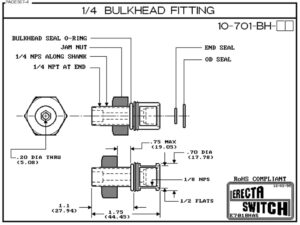 10-701-BH-KR ¼- 1/8 bulk head fitting (PVDF Kynar) - 10 pack - Image 3