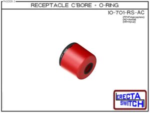 10-701-RS-AC Round  Wiring Receptacle with C’bore + O ring Wiring. (Acetal) - 10 Pack - Image 2