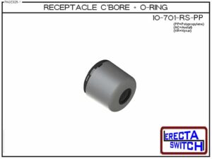 10-701-RS-PP Round  Wiring Receptacle with C’bore + O ring Wiring. (Polypropylene) - 10 Pack - Image 2