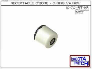 10-701-RT-KR Round Receptacle with C’bore + O ring ¼ NPS Wiring. (PVDF Kynar) - 10 Pack - Image 2