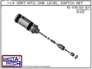 10-105-SS-KR 1-1/4" NPT Relay Housing Vert Mtd 1 Level extended Stem Shielded Level Switch Set (PVDF Kynar) - OEM 10 Pack - Image 4