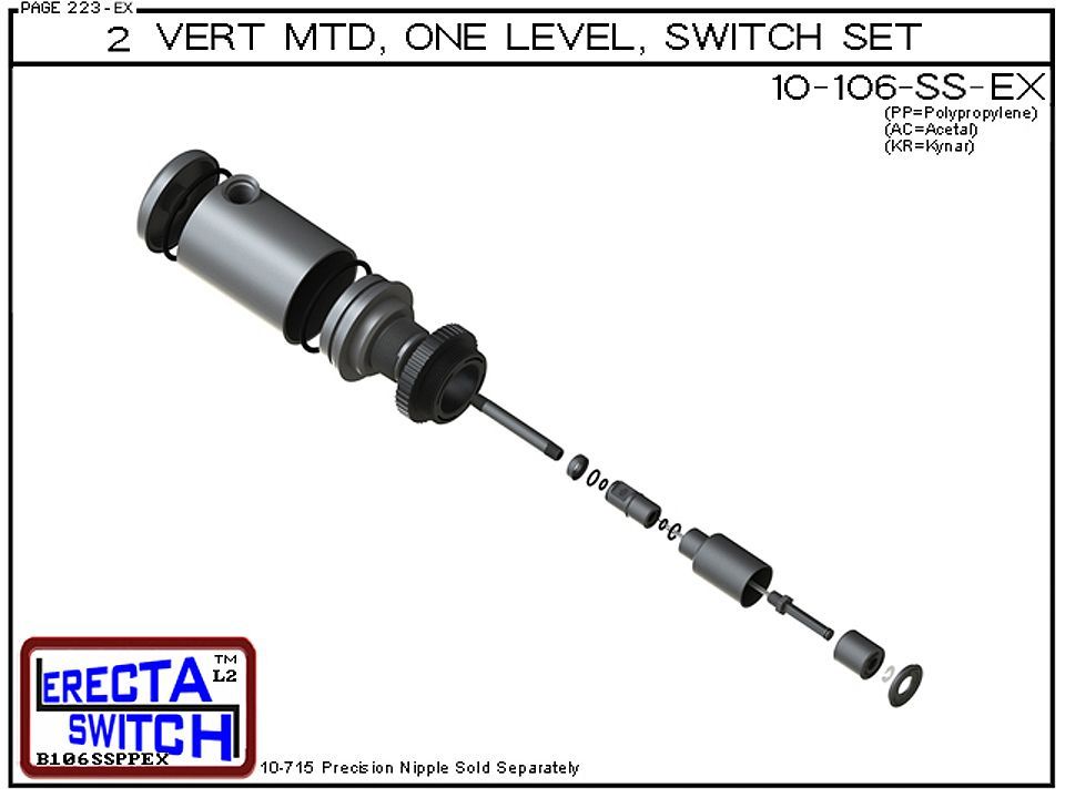 10-106-SS-AC 2" NPT Relay Housing 1 Level Extended Stem Shielded Level Switch Set (Acetal) - OEM 10 Pack - Image 3