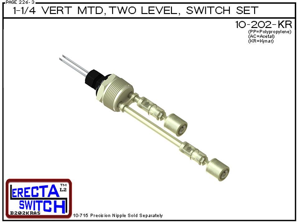 10-202-KR 1-1/4 Two Level Switch Set (PVDF Kynar) - OEM 10 Pack - Image 2