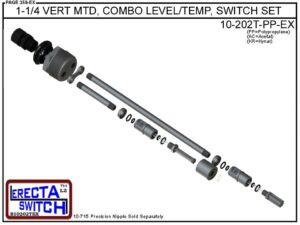 10-202T-AC 1-1/4 Vertical Mounted Combination Level Switch / Temperature Switch Set (Acetal) - Image 4