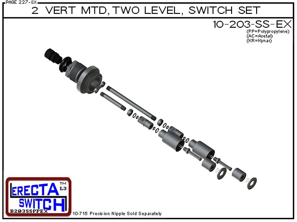 10-203-SS-AC 2" NPT Two Level Shielded Level Switch Set (Acetal) - Image 3
