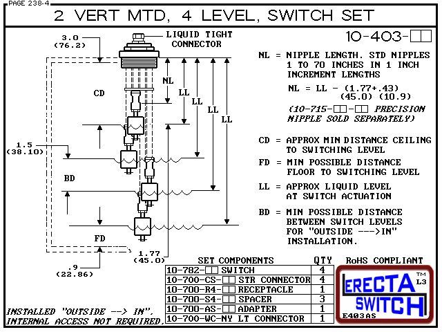 10-403-PP 2" MTD 4 Level Drum Level Switch Set - Image 3