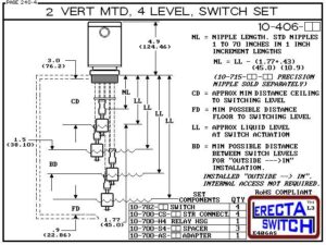 10-406-AC 2" NPT MTD 4 Level Drum Level Switch - Image 3