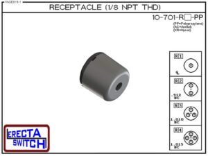 10-701-R3-PP Round Wiring Receptacle with 1/8 NPT THD (Polypropylene) - 10 Pack - Image 2