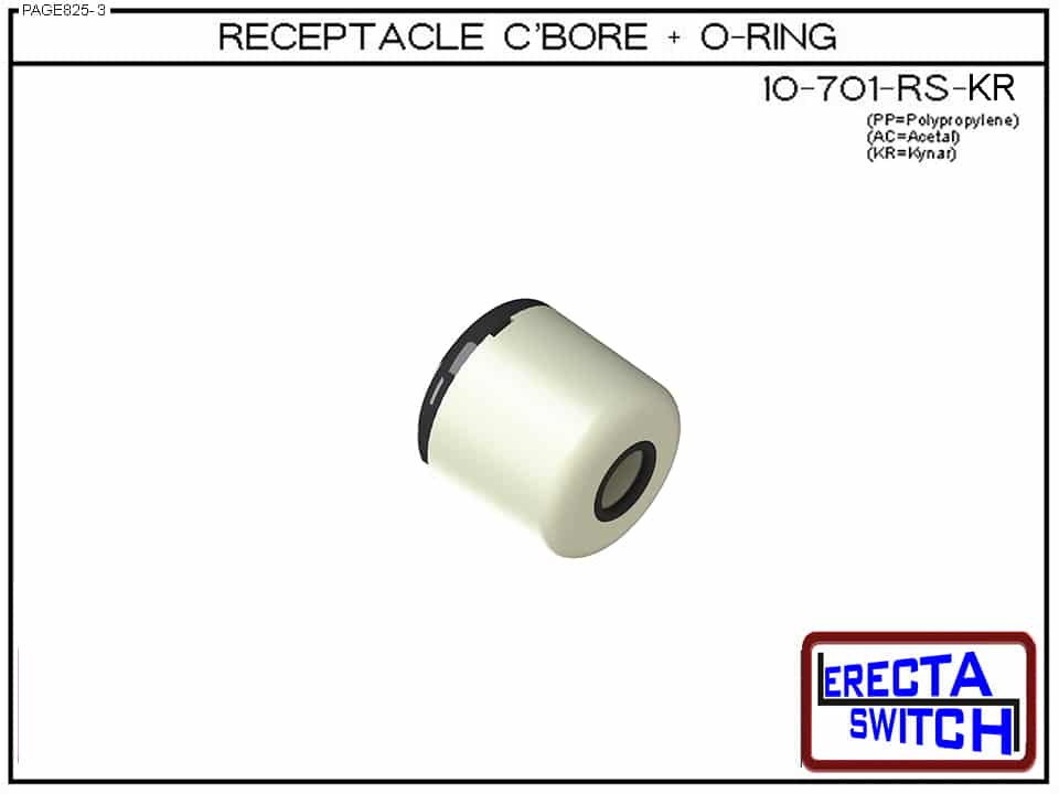 10-701-RS-KR Round Wiring Receptacle with C’bore + O ring Wiring. (PVDF Kynar) - Image 2