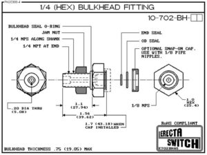 10-702-BH-KR ¼- 1/8 bulk head fitting (PVDF Kynar) - Image 3