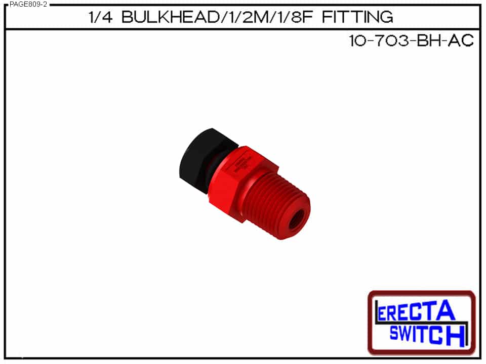10-703-BH ¼” male to ½” male to 1/8 bulk head fitting (Acetal) - Image 2