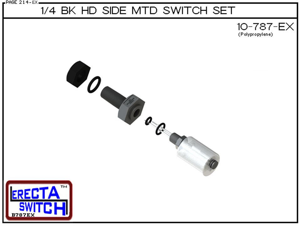 10-787 1/4" NPT Bulk Head Side Mounted Level Switch Set (Polypropylene) - Image 4