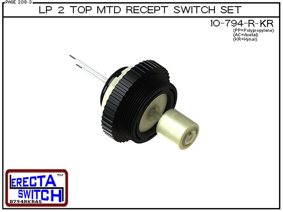 10-794-R-KR LP 2 Top MTD Recept Level Switch Set (PVDF Kynar) - OEM 10 Pack - Image 2