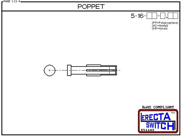5-16-AC Flow Switch Replacement Poppet (Acetal) - Image 3