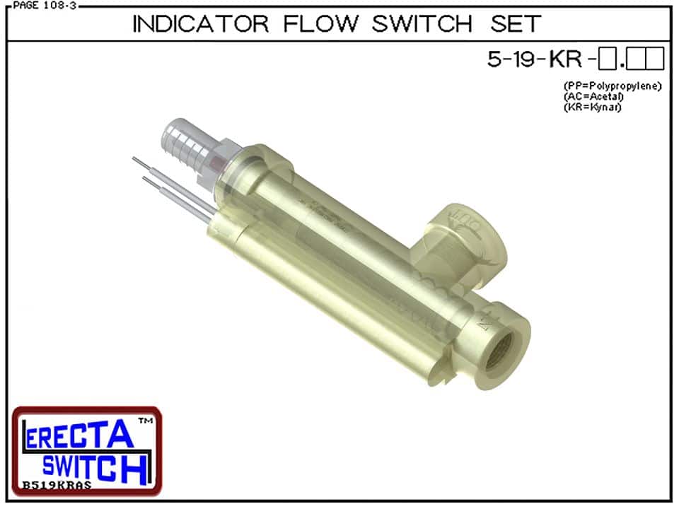 5-19-KR Indicator Flow Switch Set (PVDF Kynar) - Image 2
