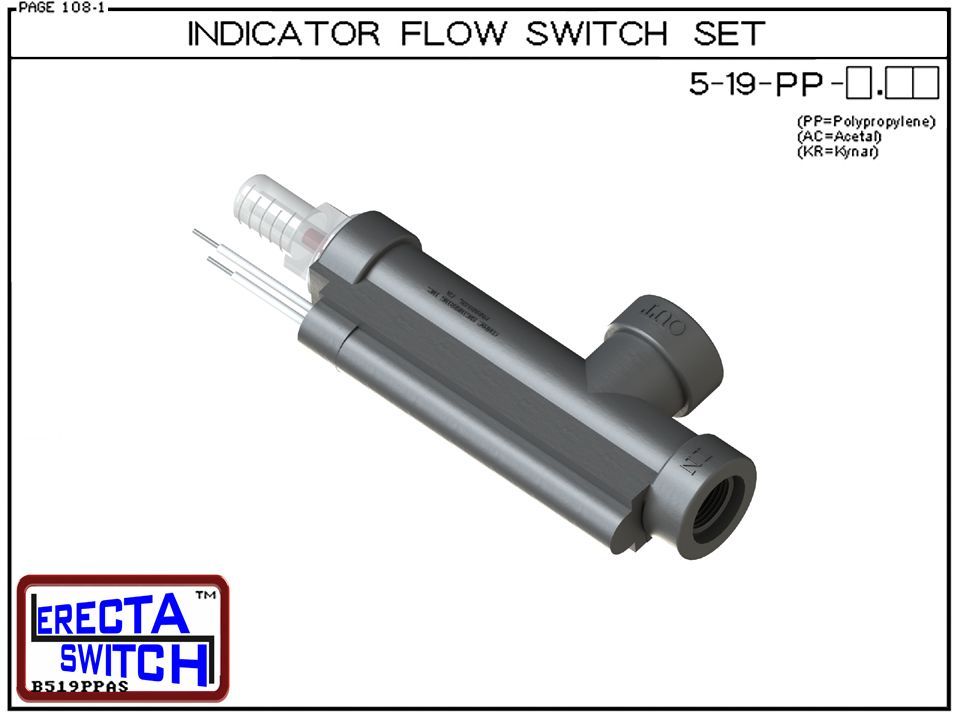 5-19-PP Indicator Flow Switch Set (Polypropylene) - Image 2