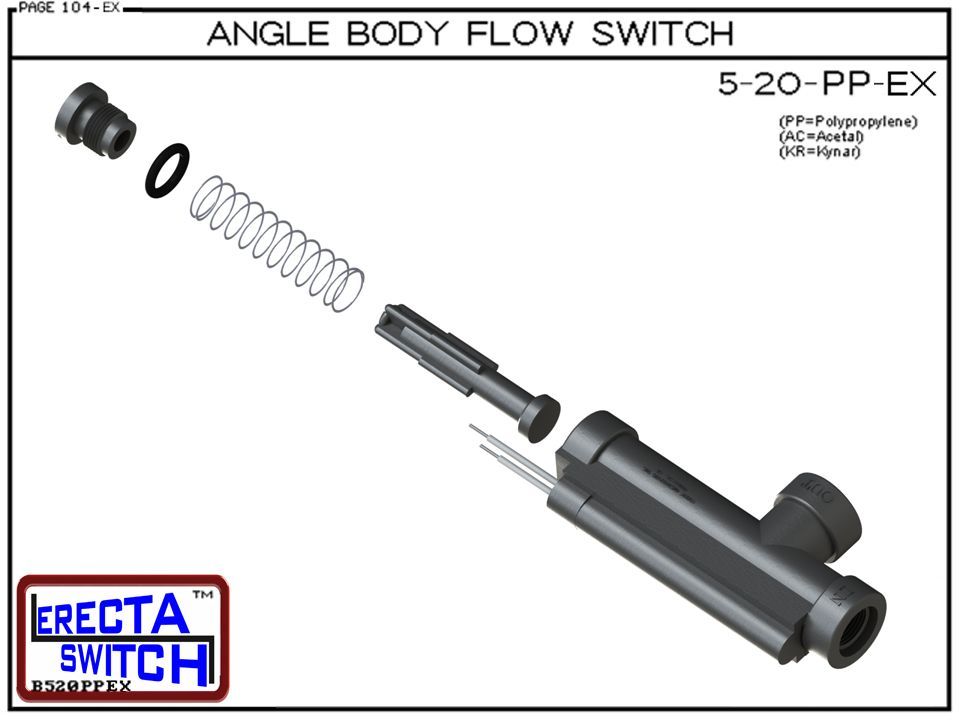 5-20-PP Angle Body Flow Switch (Polypropylene) - Image 4