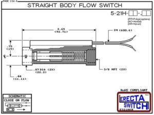5-21H-KR Straight Body Flow Switch (PVDF Kynar) - Image 3