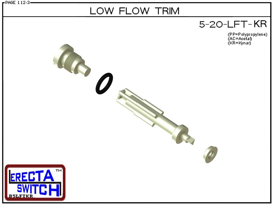 5-20-LFT-KR Low Flow Switch Trim Set (PVDF Kynar) - Image 2