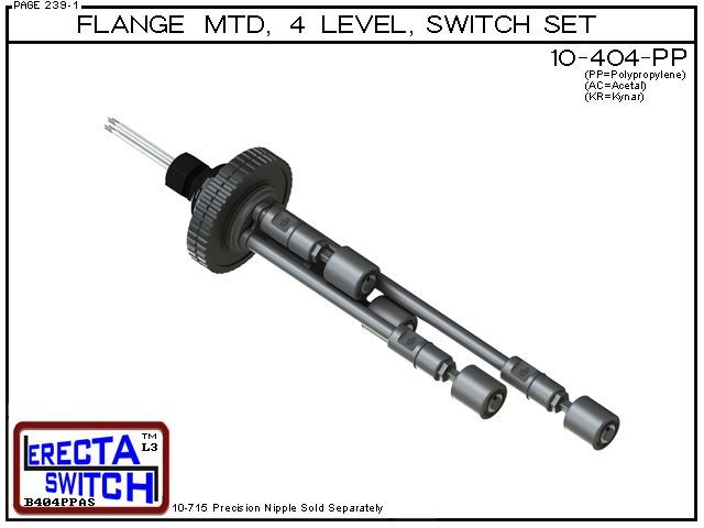 10-404-PP Flange MTD 4 Level Float Switch Set - Image 2